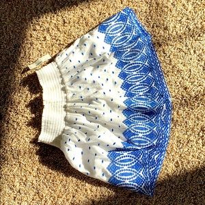 J. Crew Blue embroidery detail skirt